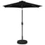 Haveparasol med LED lys og fod 230 x 230 cm Polyester Sort