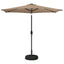 Haveparasol med LED lys og fod 270 x 270 cm Polyester Gråbrun