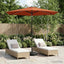 Haveparasol med LED lys og fod 270 x 270 cm Polyester