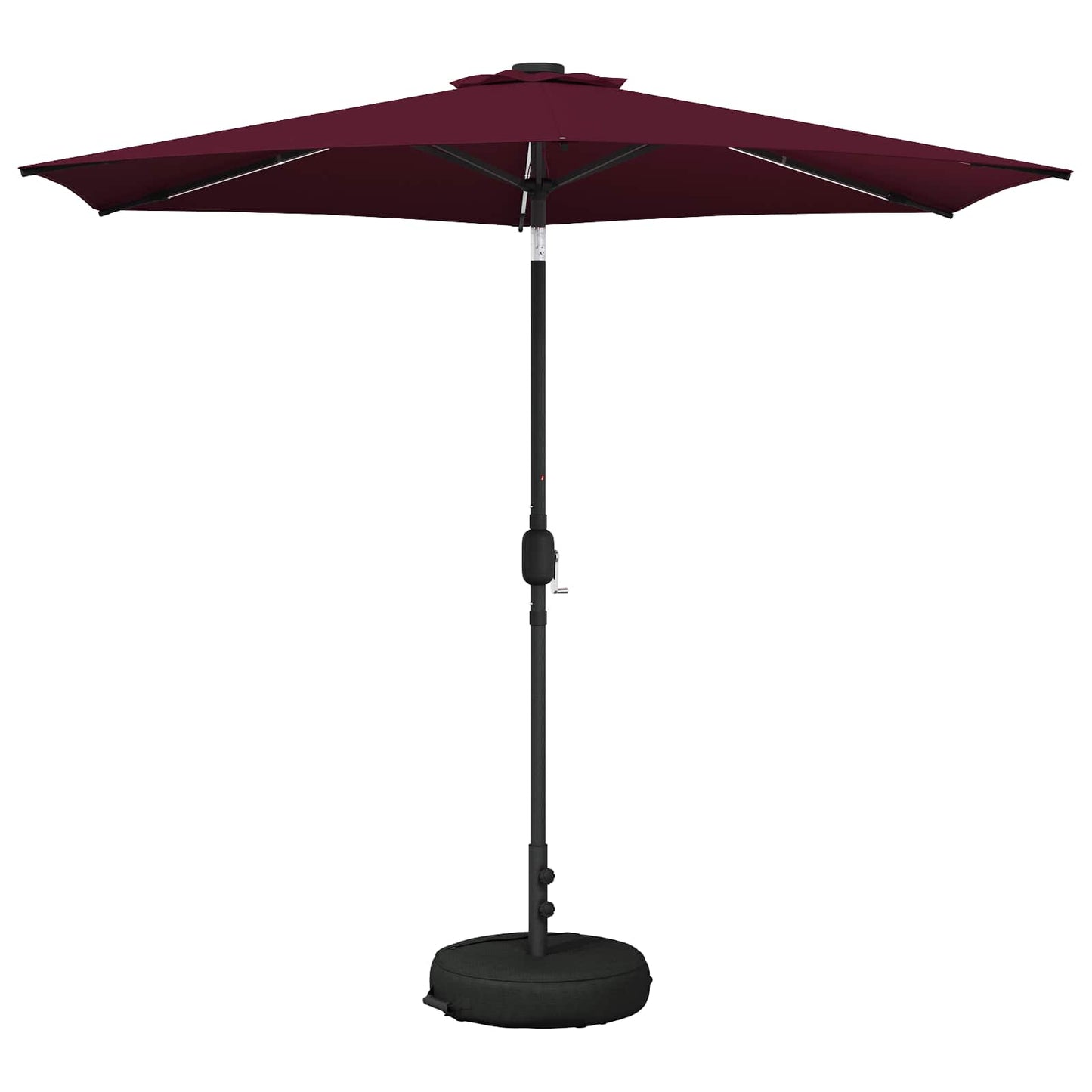 Haveparasol med LED lys og fod 270 x 270 cm Polyester