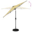 Haveparasol med LED lys og fod 270 x 270 cm Polyester