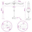 Haveparasol med LED lys og fod 270 x 270 cm Polyester
