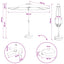 Haveparasol med LED lys og fod 300 x 300 cm Polyester Gråbrun