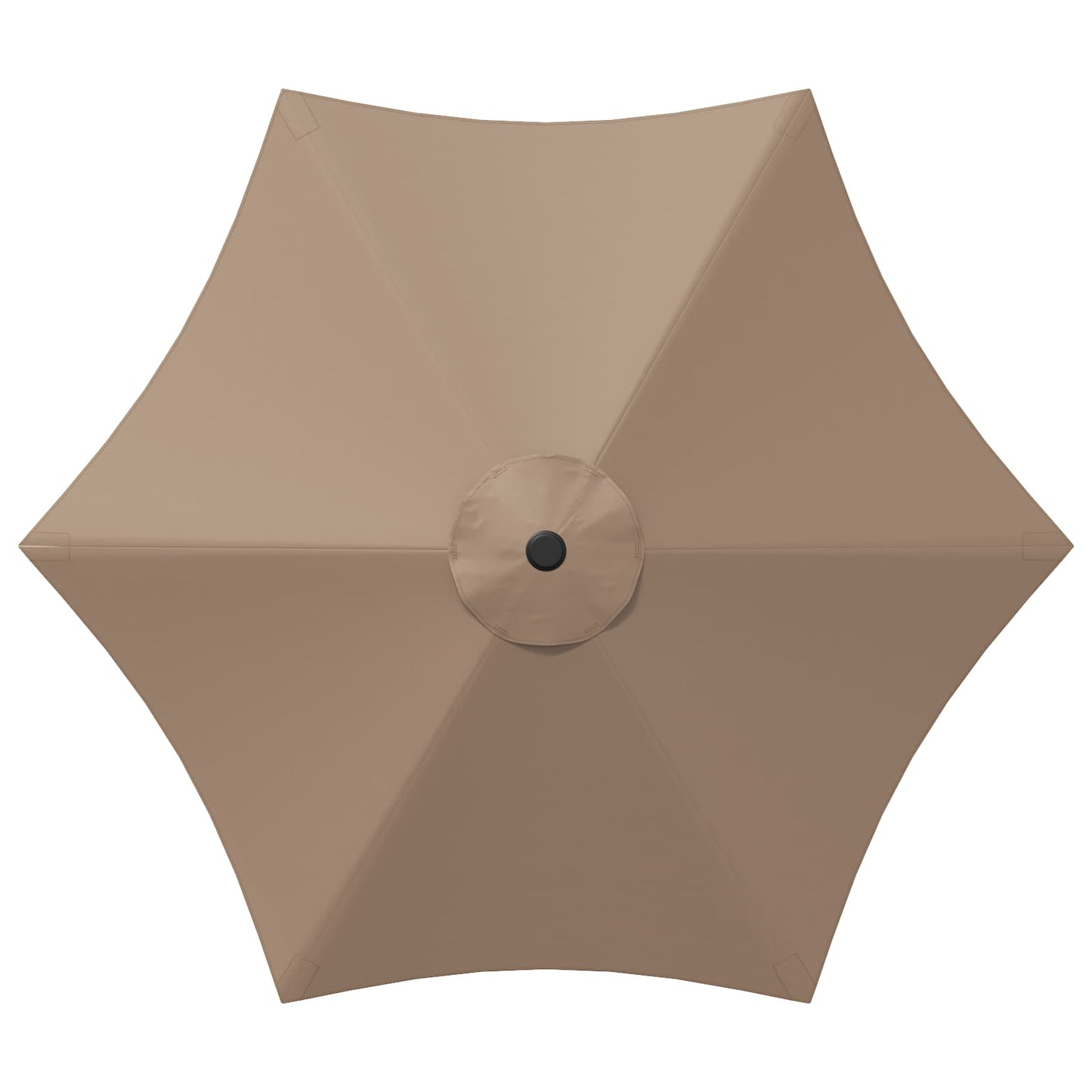 Haveparasol med LED lys og fod 300 x 300 cm Polyester Gråbrun