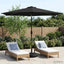 Haveparasol med LED lys og fod 300 x 300 cm Polyester Antracit