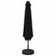 Haveparasol med LED lys og fod 300 x 300 cm Polyester Sort