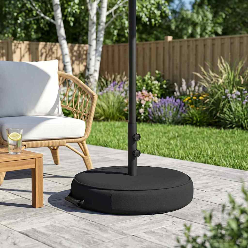 Patio parasolfod 50 x 50 cm Stål Sort
