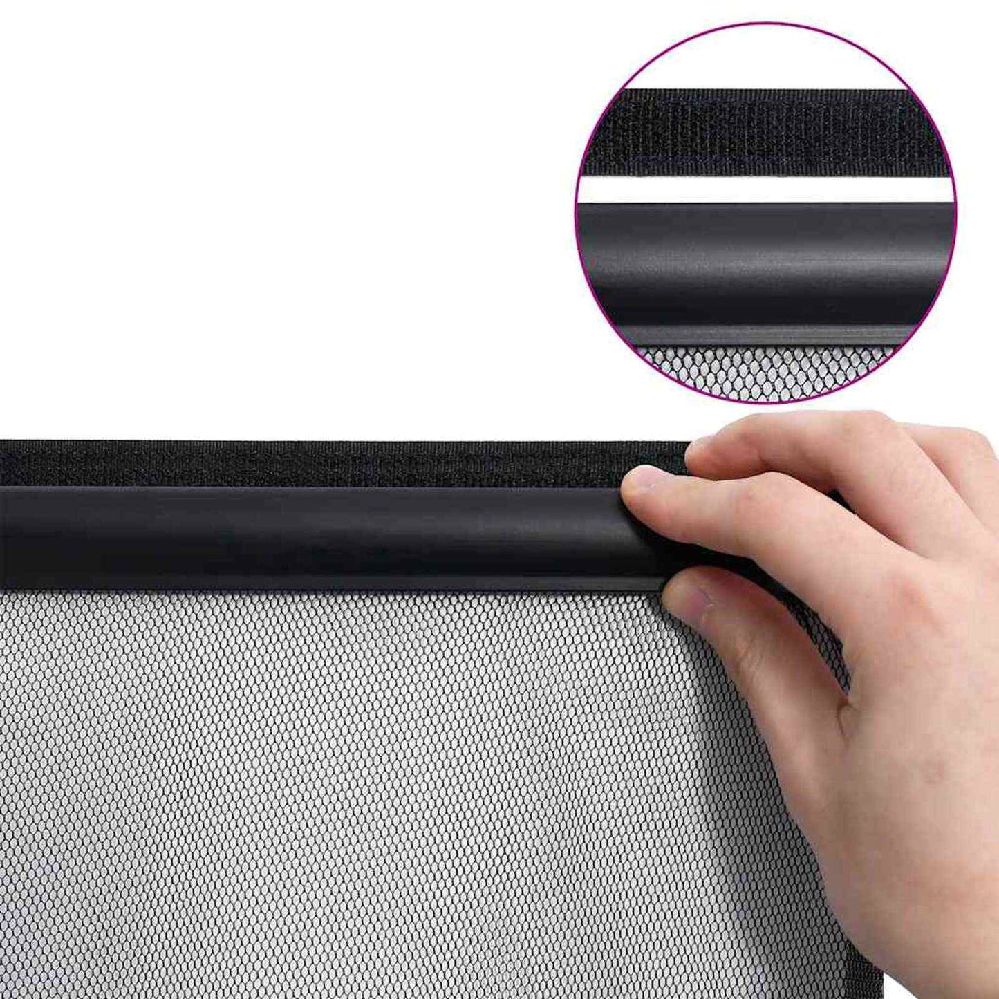 Insektdørskærm med netforhæng Sort 110 x 240 cm Polyester