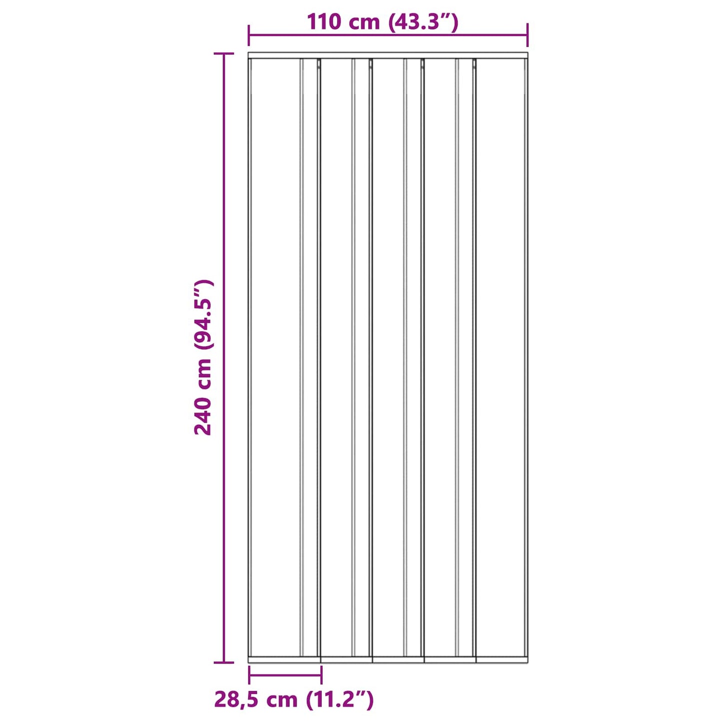 Insektdørskærm med netforhæng Sort 110 x 240 cm Polyester
