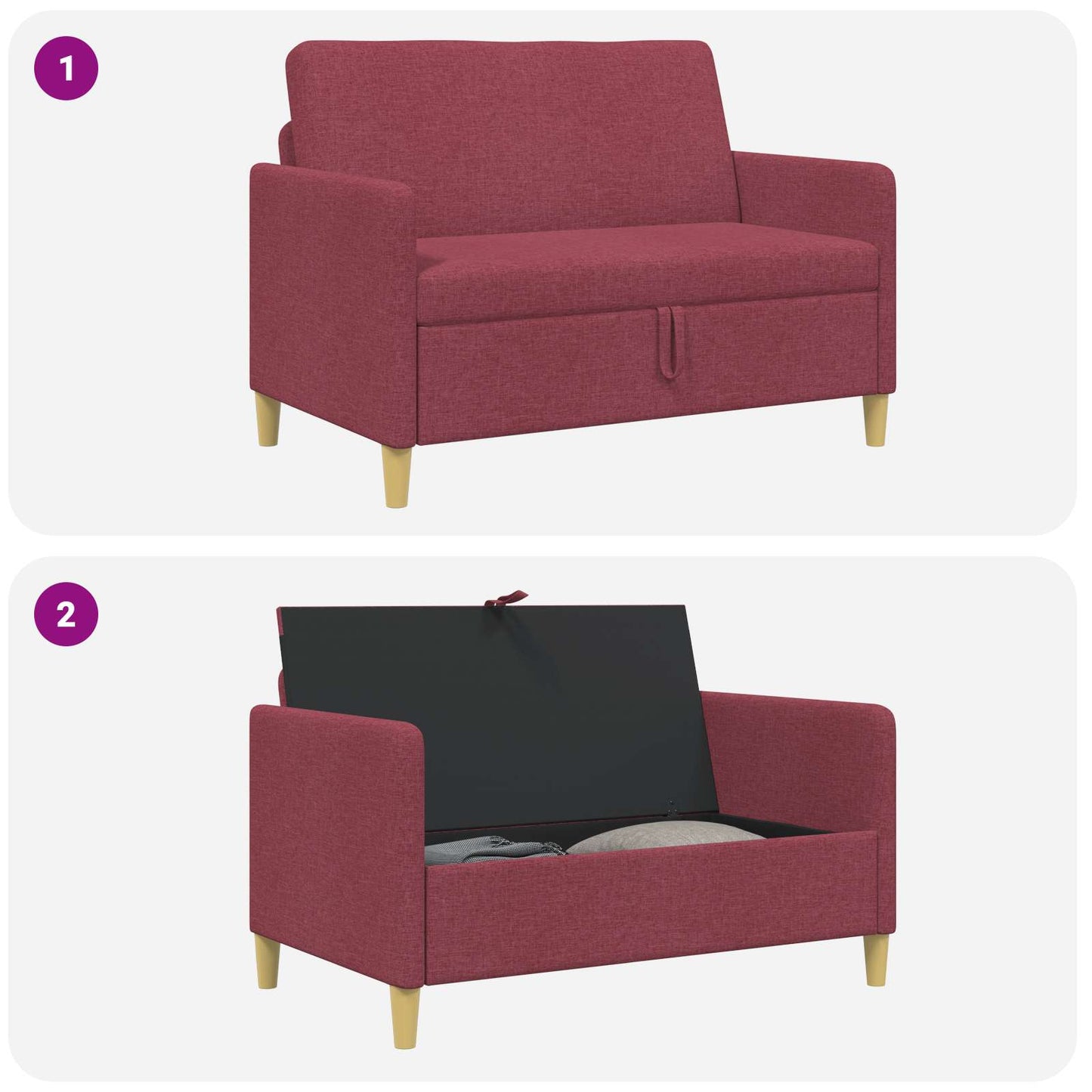 Sofa med opbevaring Vinrød 122 x 78 x 87 cm Polyester