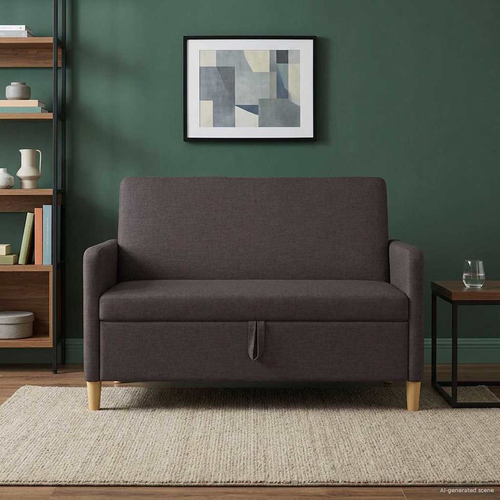 Sofa med opbevaring Mørk Brun 122 x 78 x 87 cm Polyester