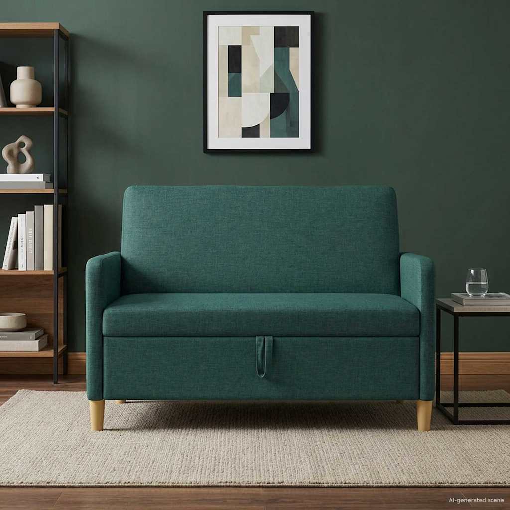 Sofa med opbevaring Mørkegrøn 122 x 78 x 87 cm Polyester
