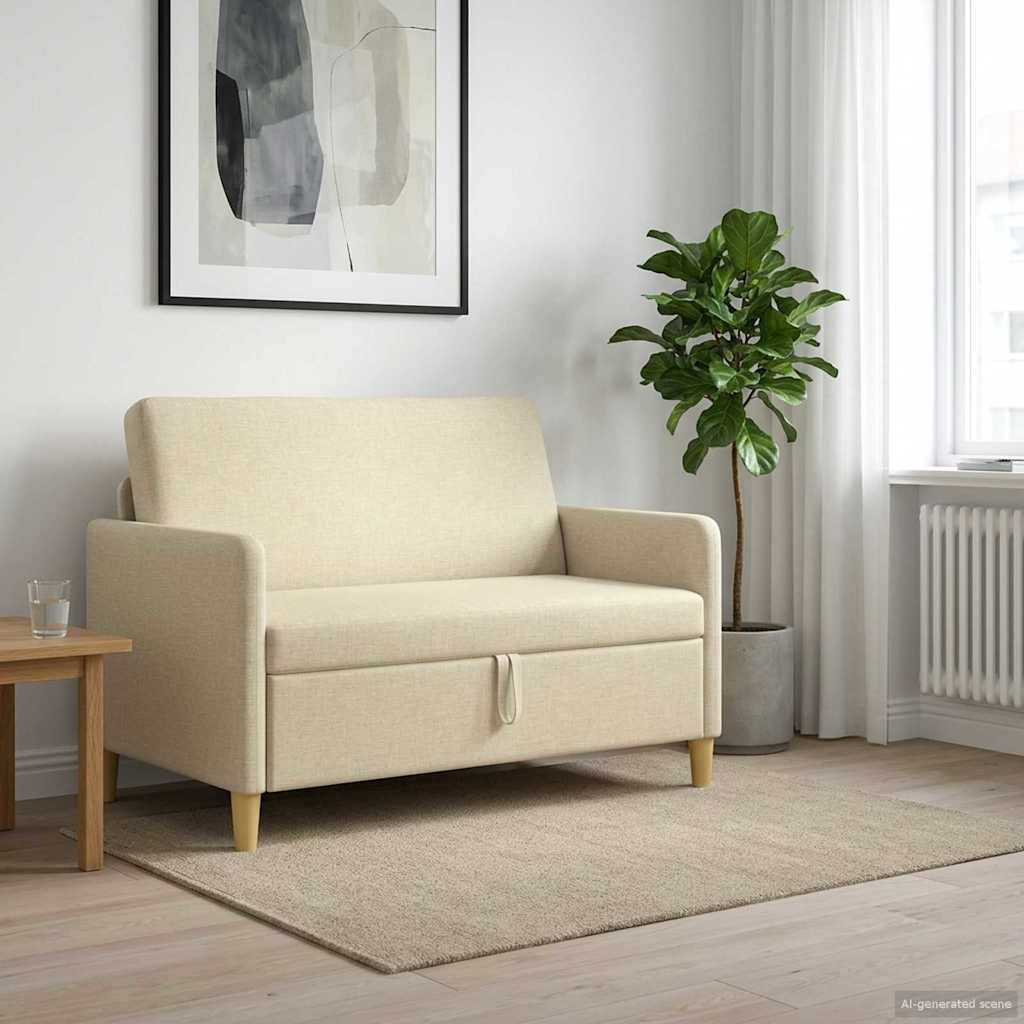 Sofa med opbevaring Cremefarvet 122 x 78 x 87 cm Polyester