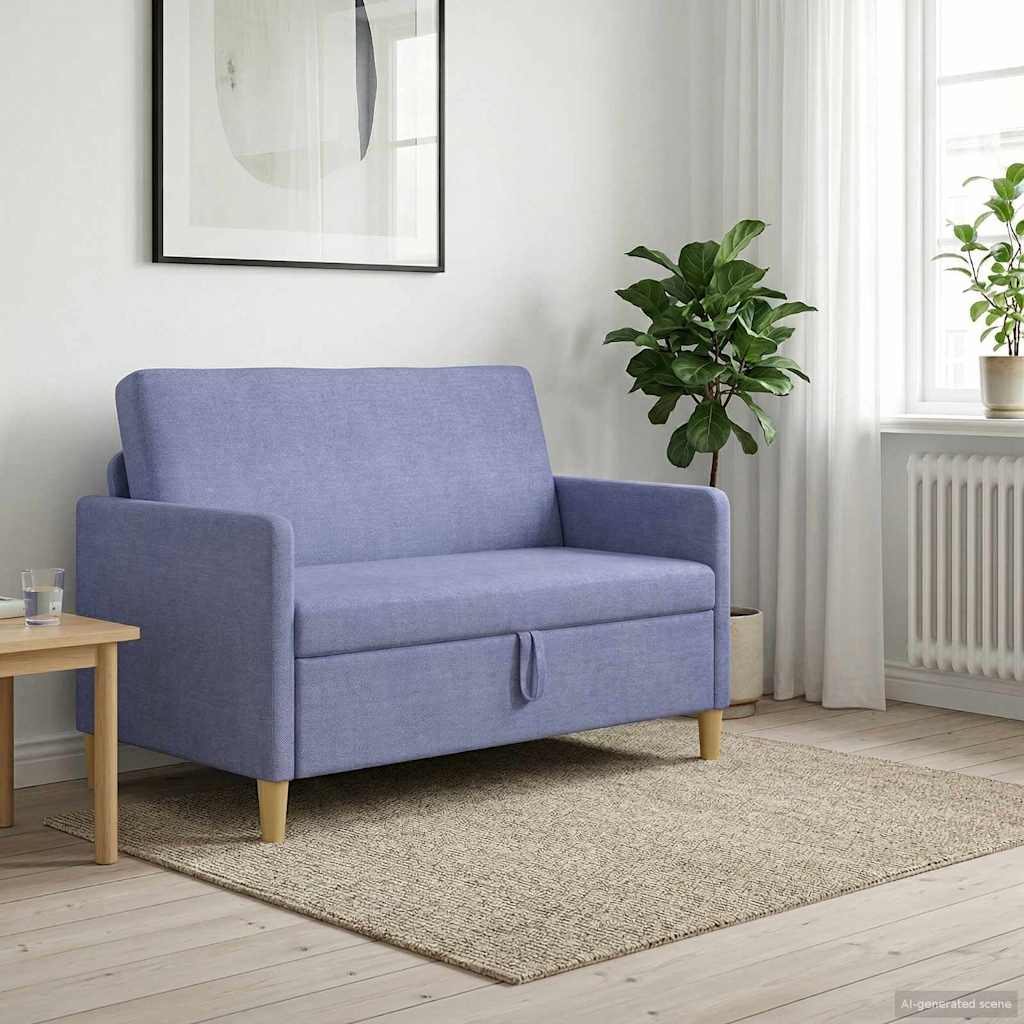 Sofa med opbevaring Jeans blå 122 x 78 x 87 cm Polyester