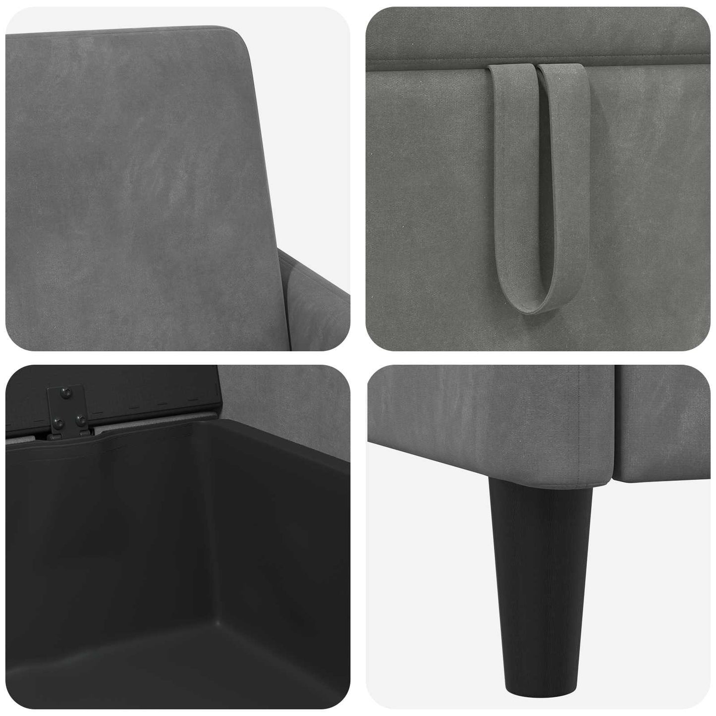 Sofa med opbevaring Mørkegrå 122 x 78 x 87 cm Polyester