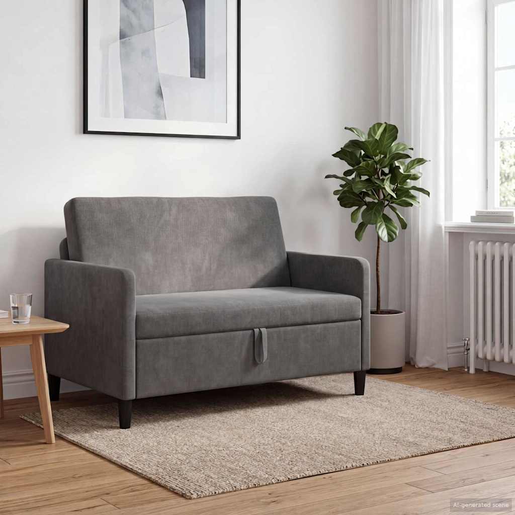 Sofa med opbevaring Mørkegrå 122 x 78 x 87 cm Polyester