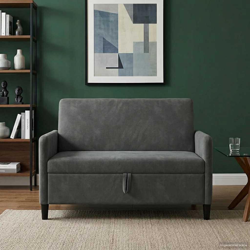 Sofa med opbevaring Mørkegrå 122 x 78 x 87 cm Polyester