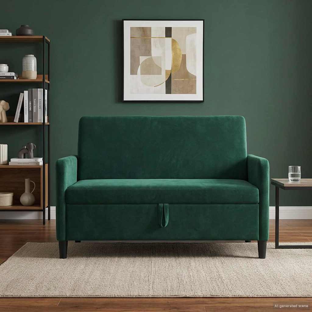 Sofa med opbevaring Mørkegrøn 122 x 78 x 87 cm Polyester