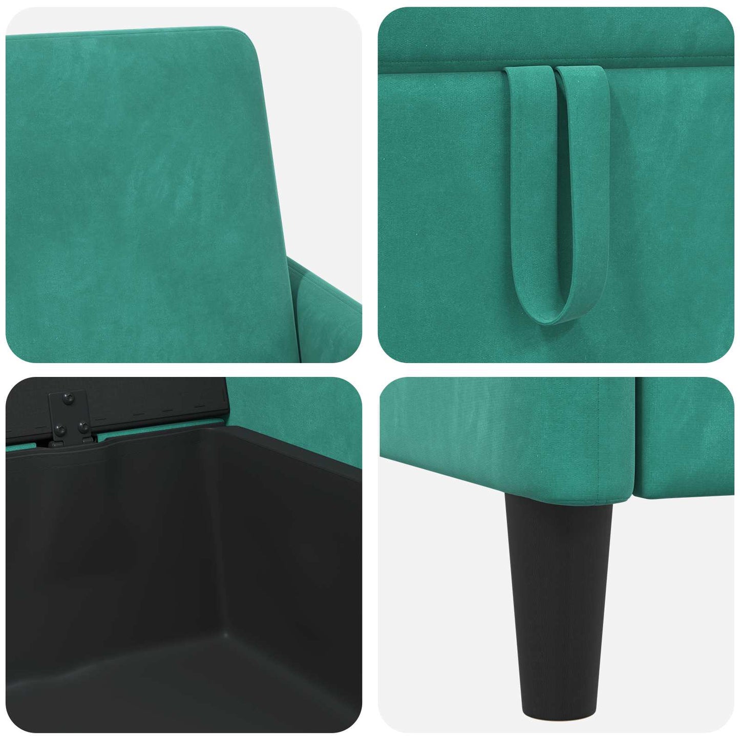 Sofa med opbevaring Turkis 122 x 78 x 87 cm Polyester