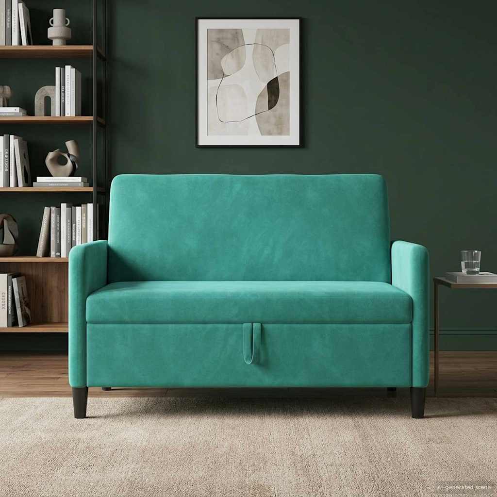 Sofa med opbevaring Turkis 122 x 78 x 87 cm Polyester