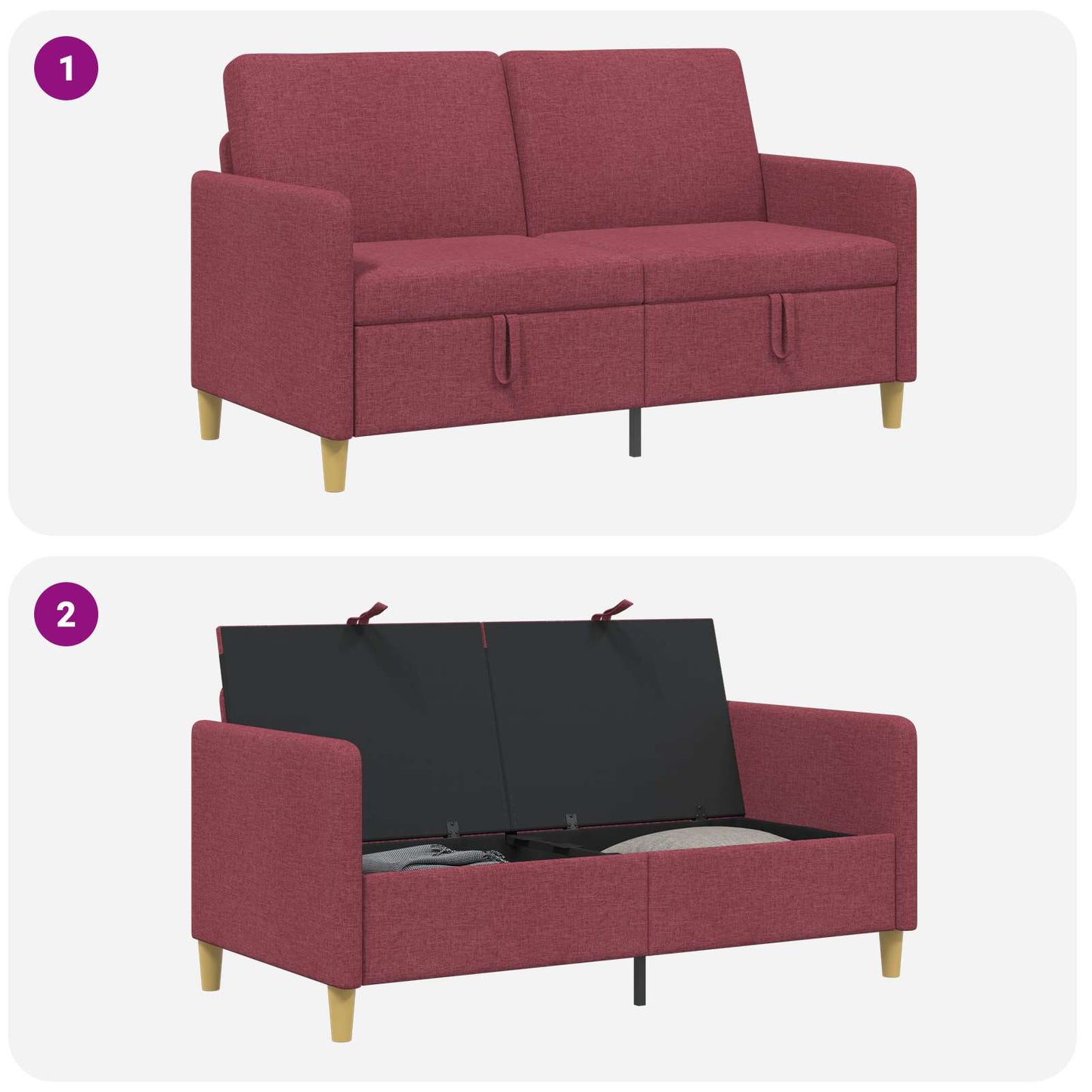 Sofa med opbevaring Vinrød 152 x 78 x 87 cm Polyester