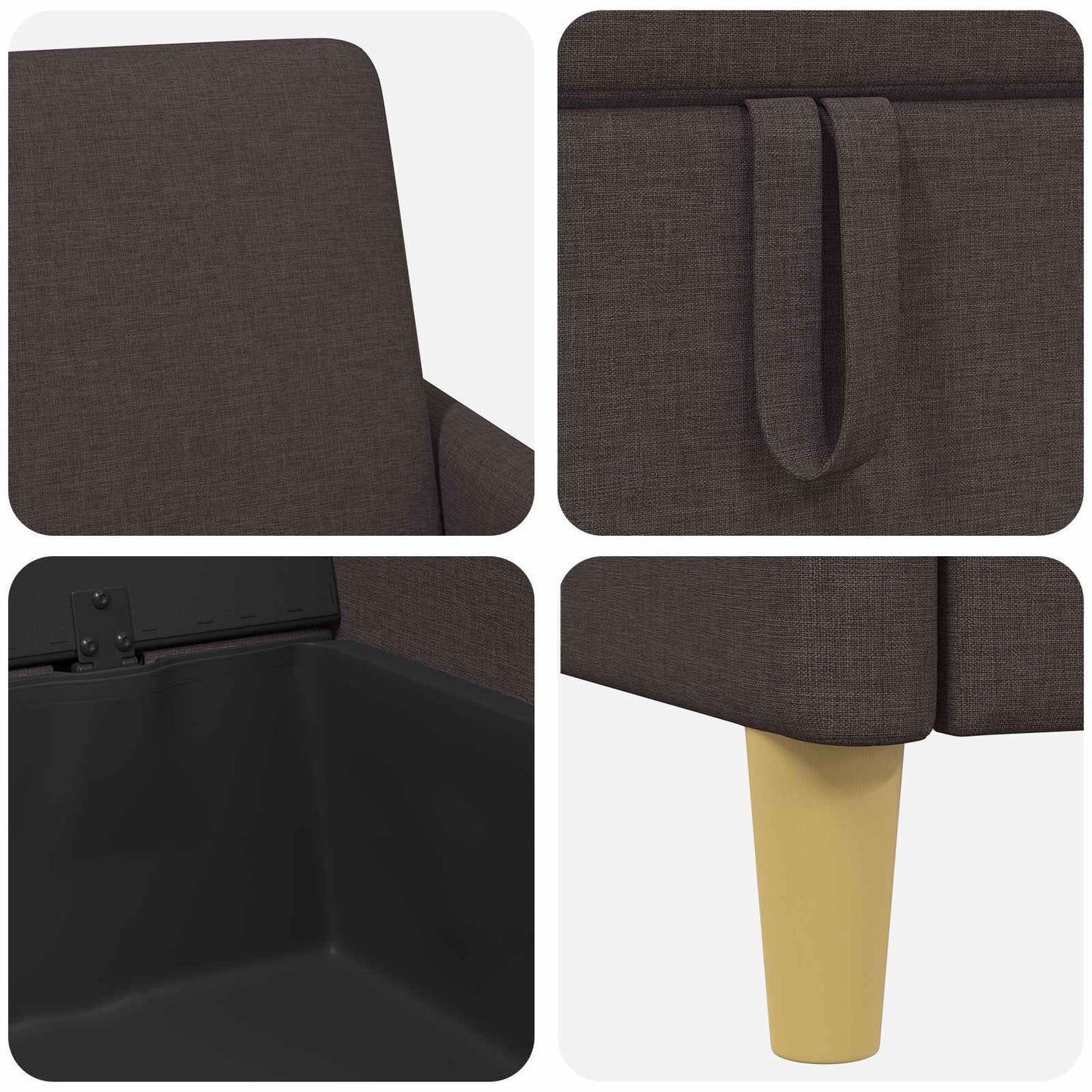 Sofa med opbevaring Mørk Brun 152 x 78 x 87 cm Polyester