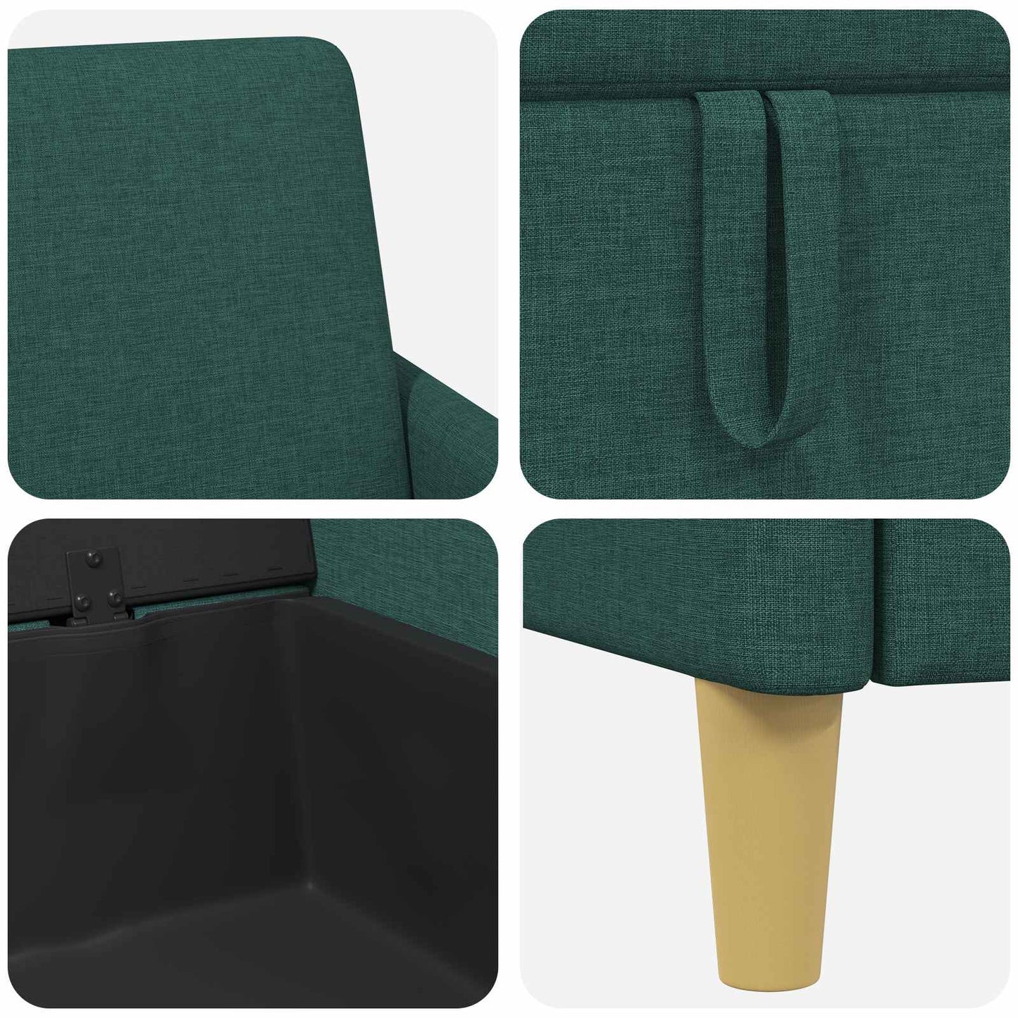 Sofa med opbevaring Mørkegrøn 152 x 78 x 87 cm Polyester