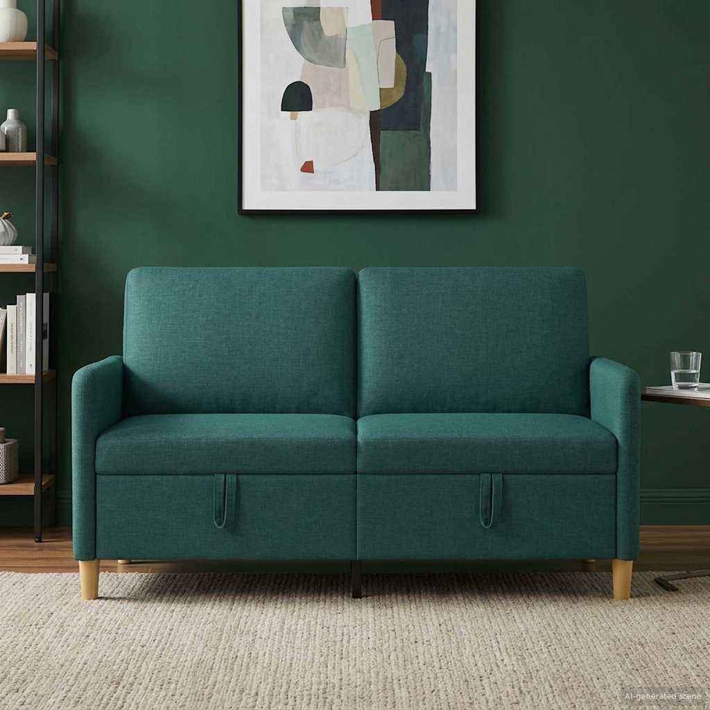 Sofa med opbevaring Mørkegrøn 152 x 78 x 87 cm Polyester