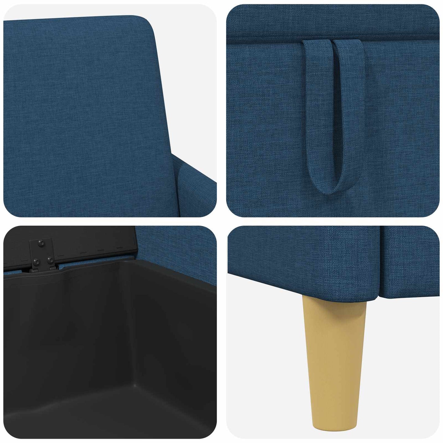 Sofa med opbevaring Blå 152 x 78 x 87 cm Polyester