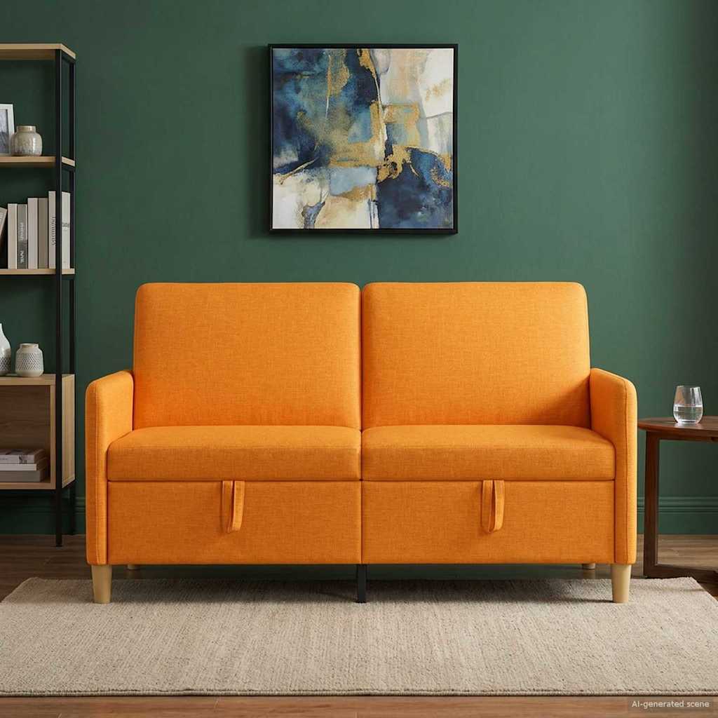 Sofa med opbevaring Mørk Gul 152 x 78 x 87 cm Polyester