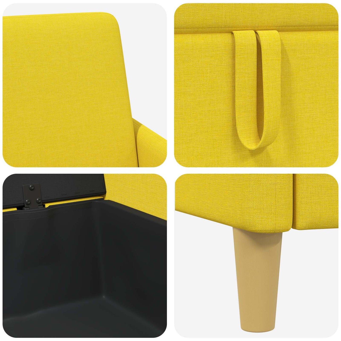 Sofa med opbevaring Lys Gul 152 x 78 x 87 cm Polyester