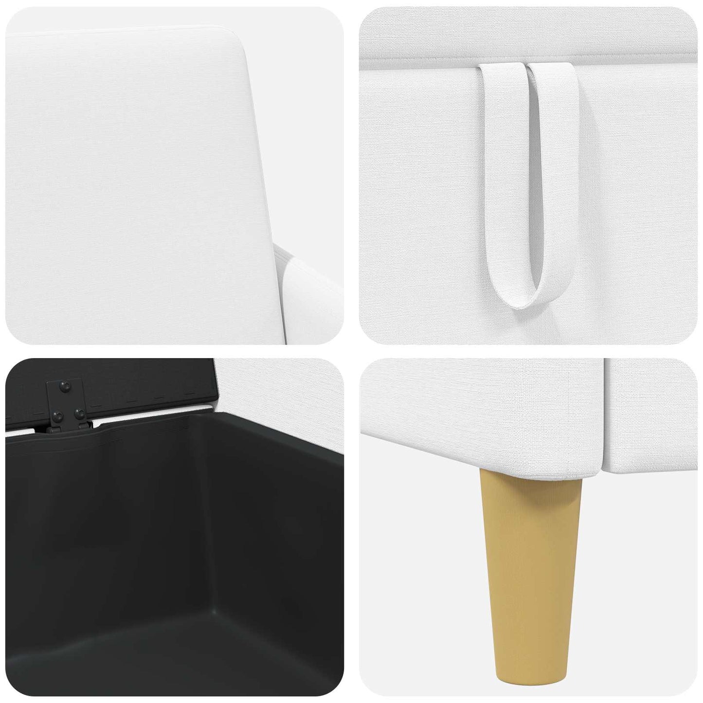 Sofa med opbevaring Hvid 152 x 78 x 87 cm Polyester