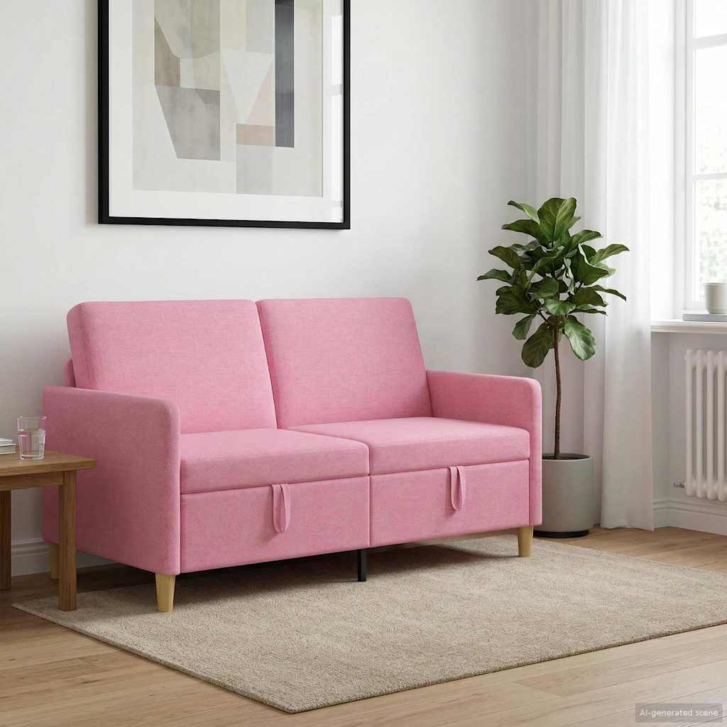 Sofa med opbevaring Lyserød 152 x 78 x 87 cm Polyester