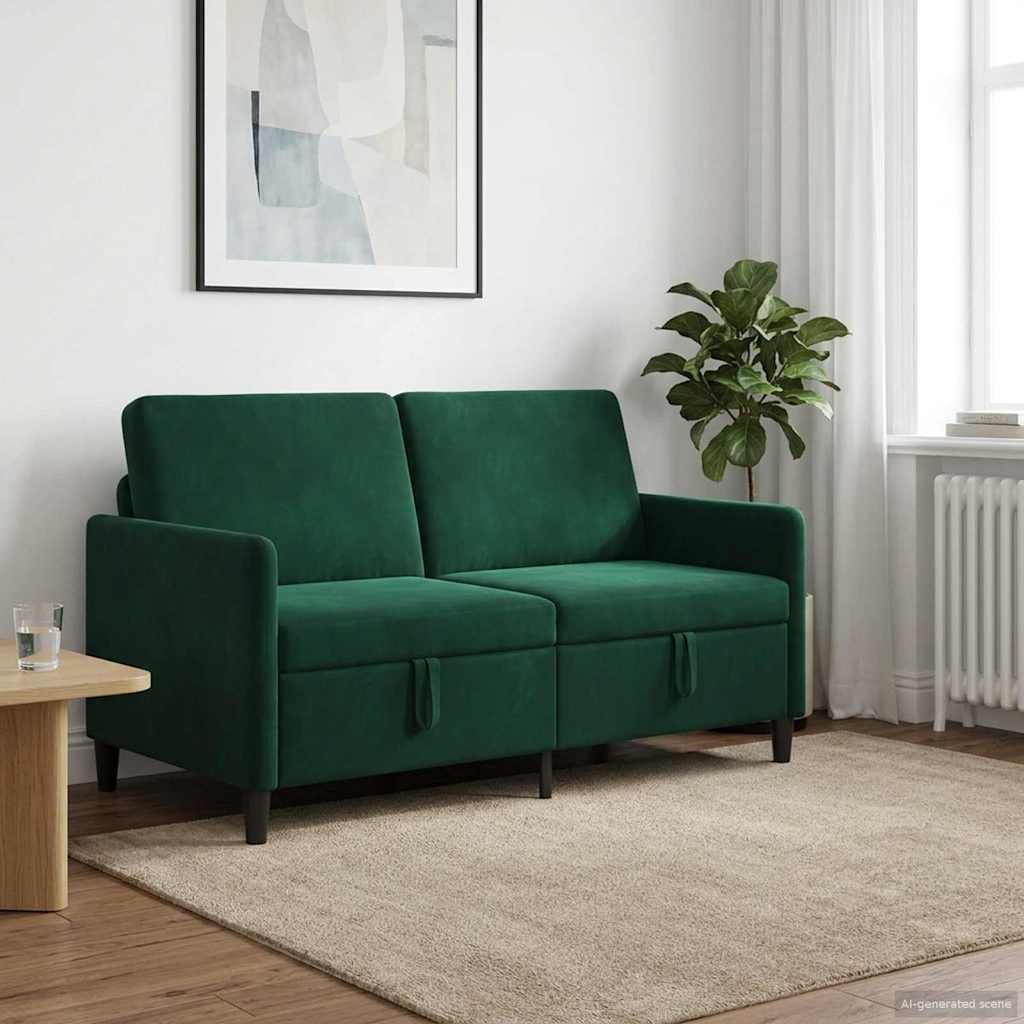 Sofa med opbevaring Mørkegrøn 152 x 78 x 87 cm Polyester