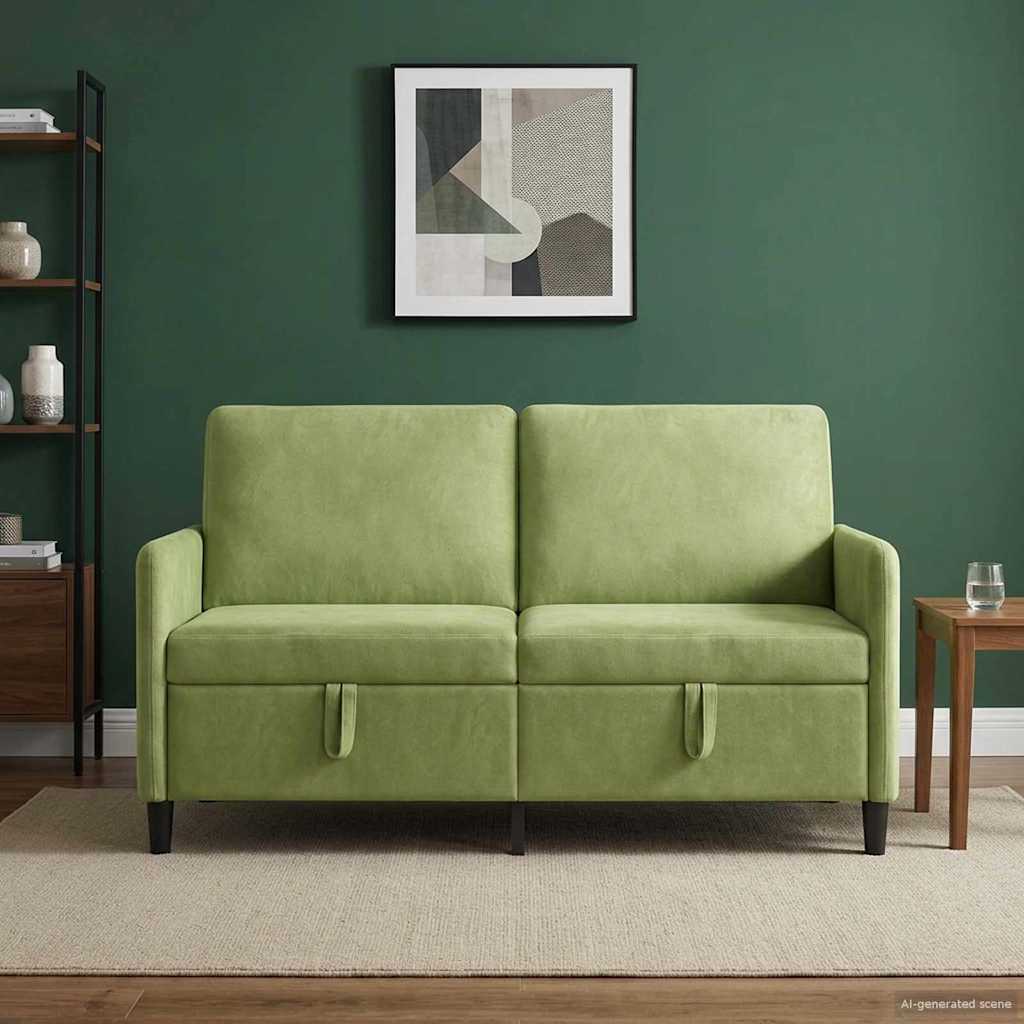Sofa med opbevaring Lys grøn 152 x 78 x 87 cm Polyester