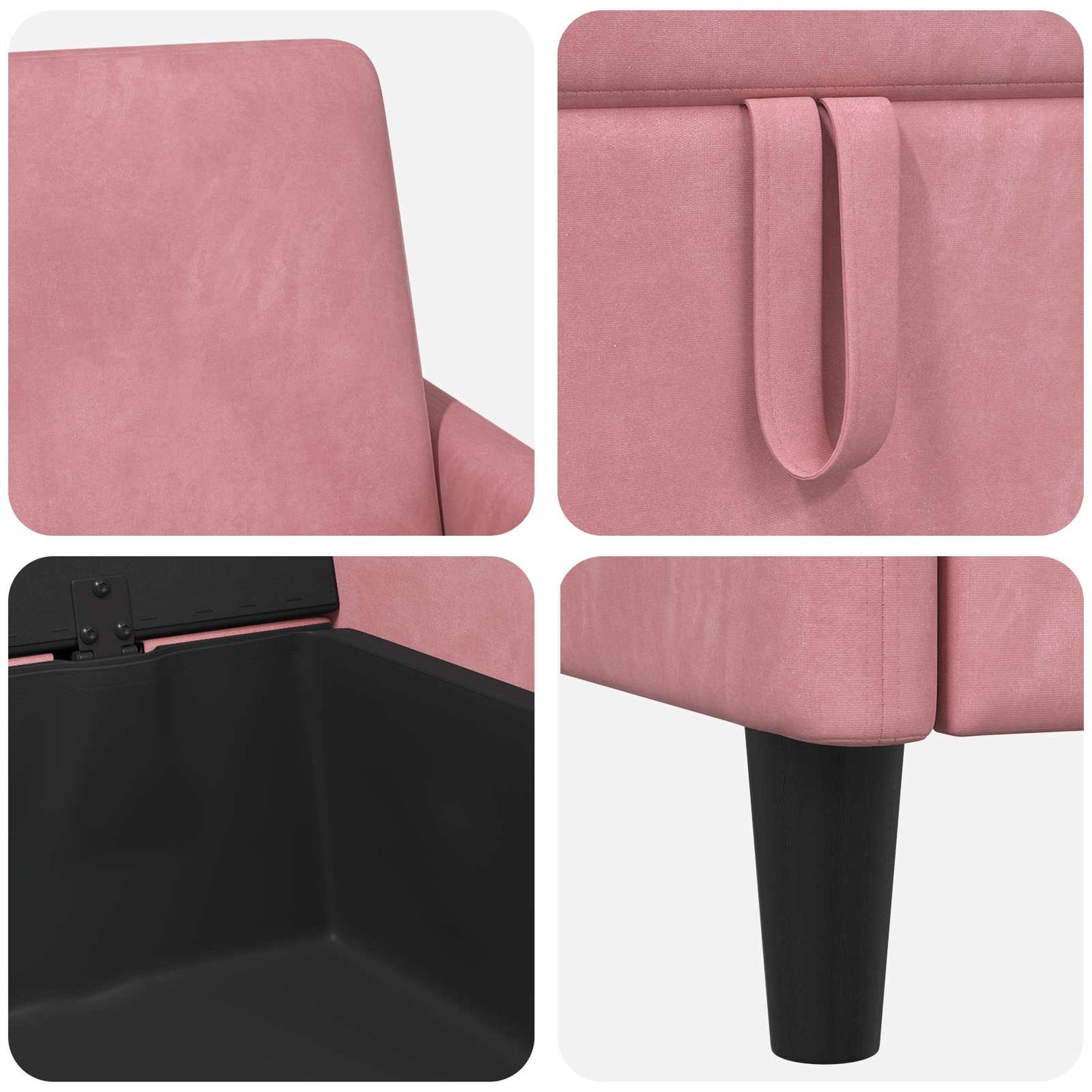Sofa med opbevaring Lyserød 152 x 78 x 87 cm Polyester