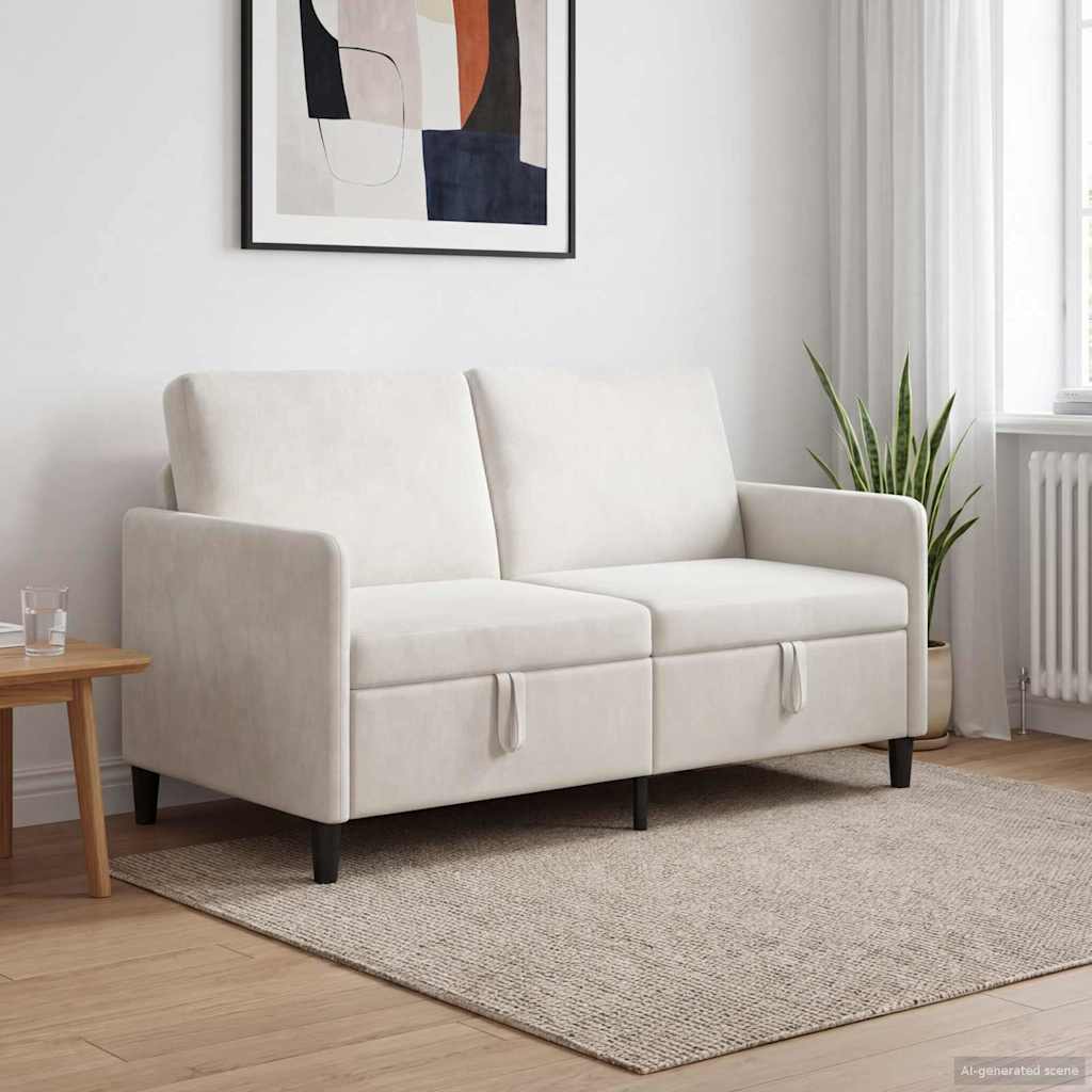 Sofa med opbevaring Cremefarvet 152 x 78 x 87 cm Polyester