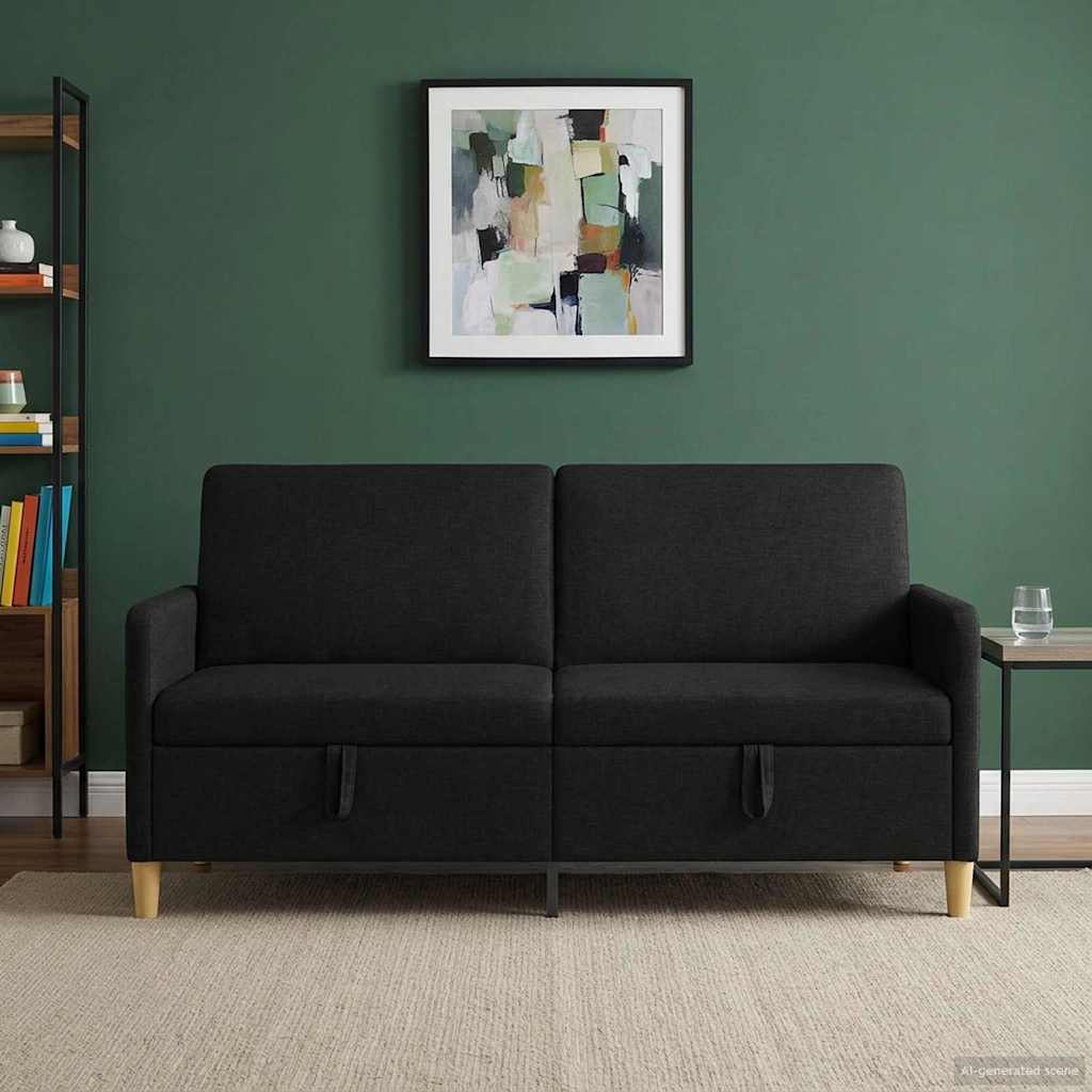Sofa med opbevaring Sort 172 x 78 x 87 cm Polyester