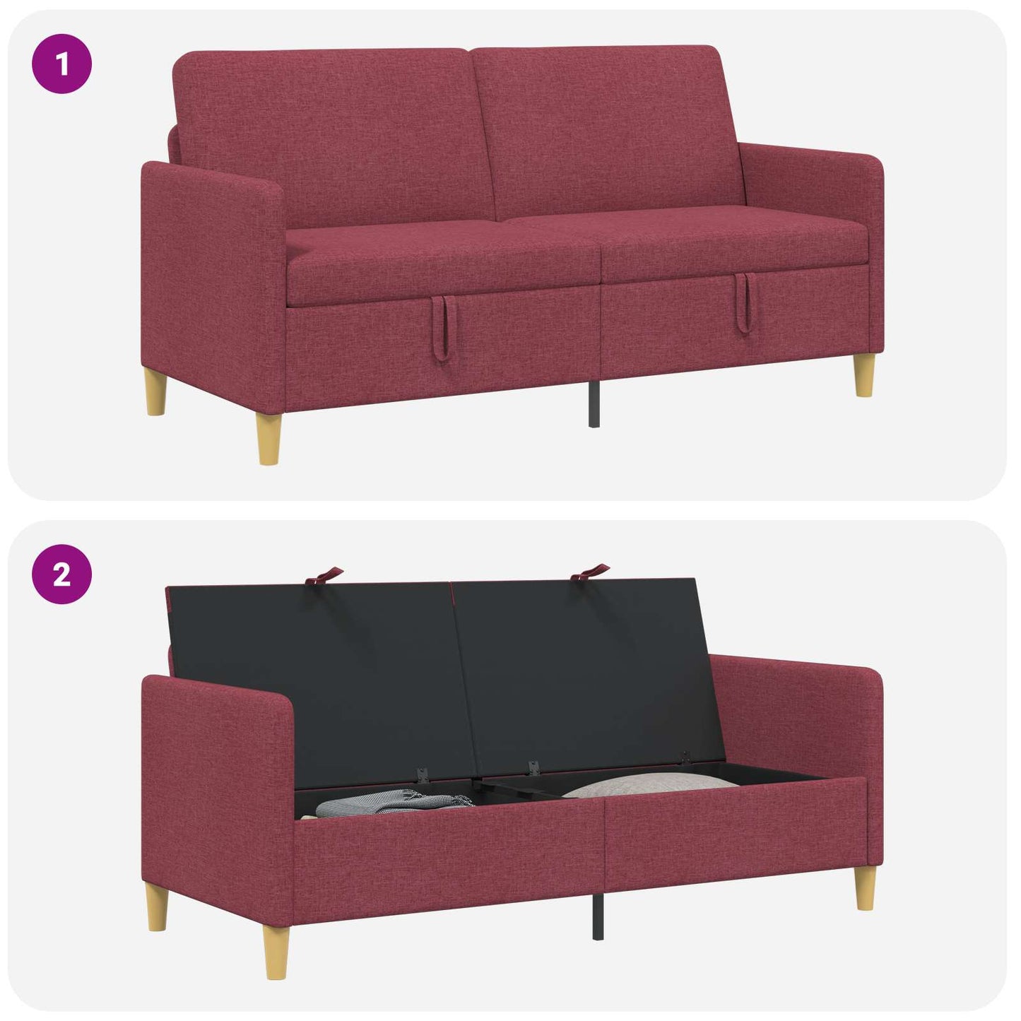 Sofa med opbevaring Vinrød 172 x 78 x 87 cm Polyester