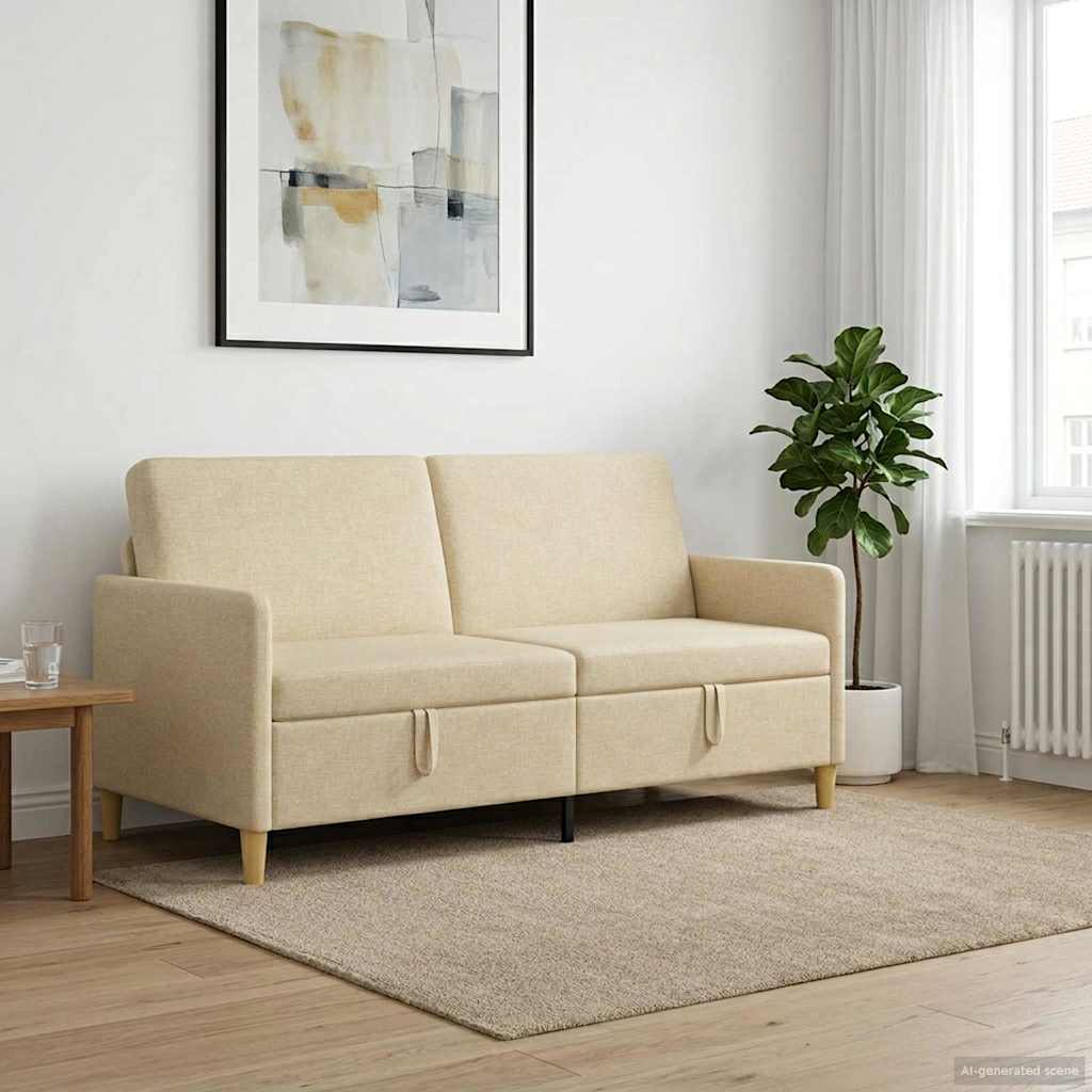 Sofa med opbevaring Cremefarvet 172 x 78 x 87 cm Polyester