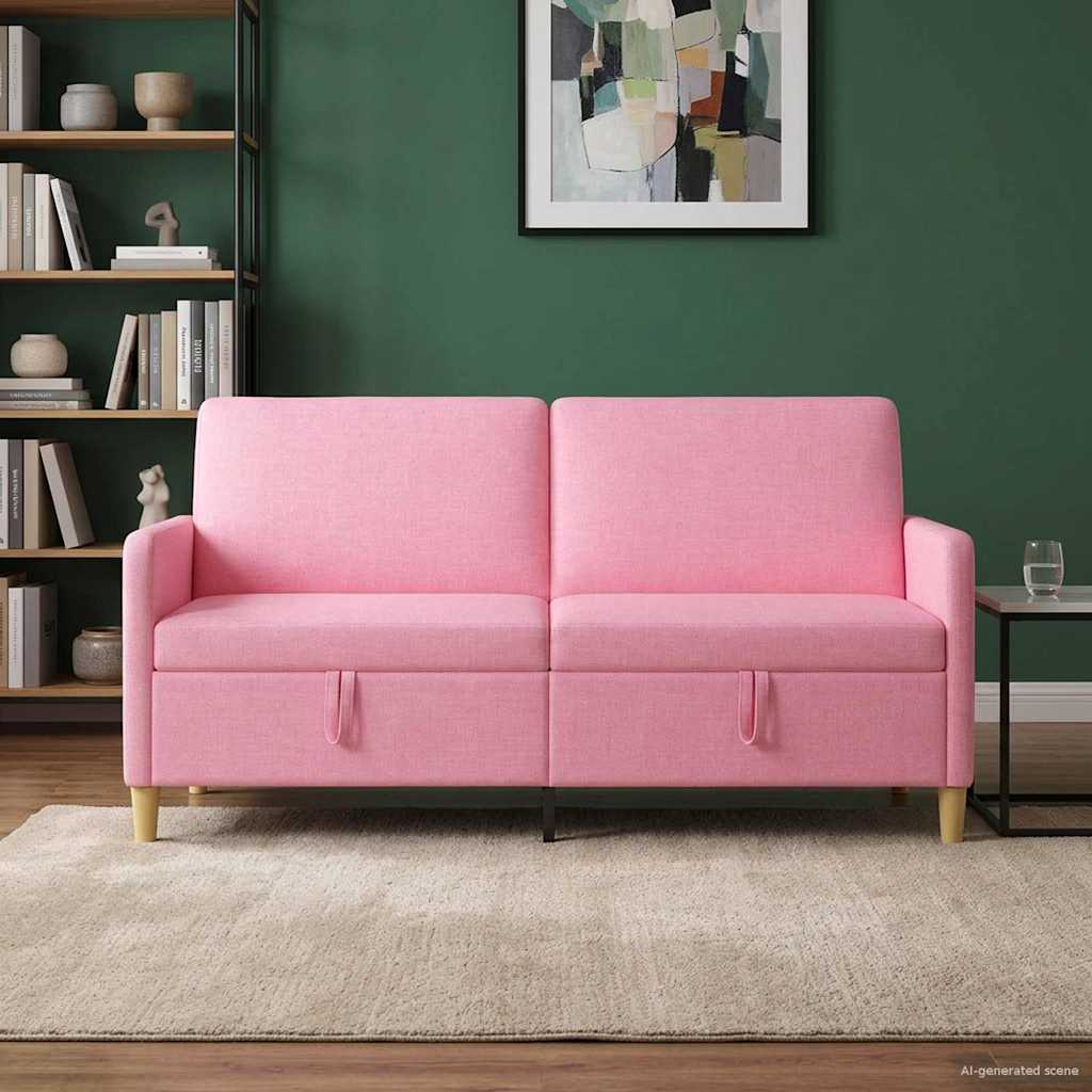 Sofa med opbevaring Lyserød 172 x 78 x 87 cm Polyester