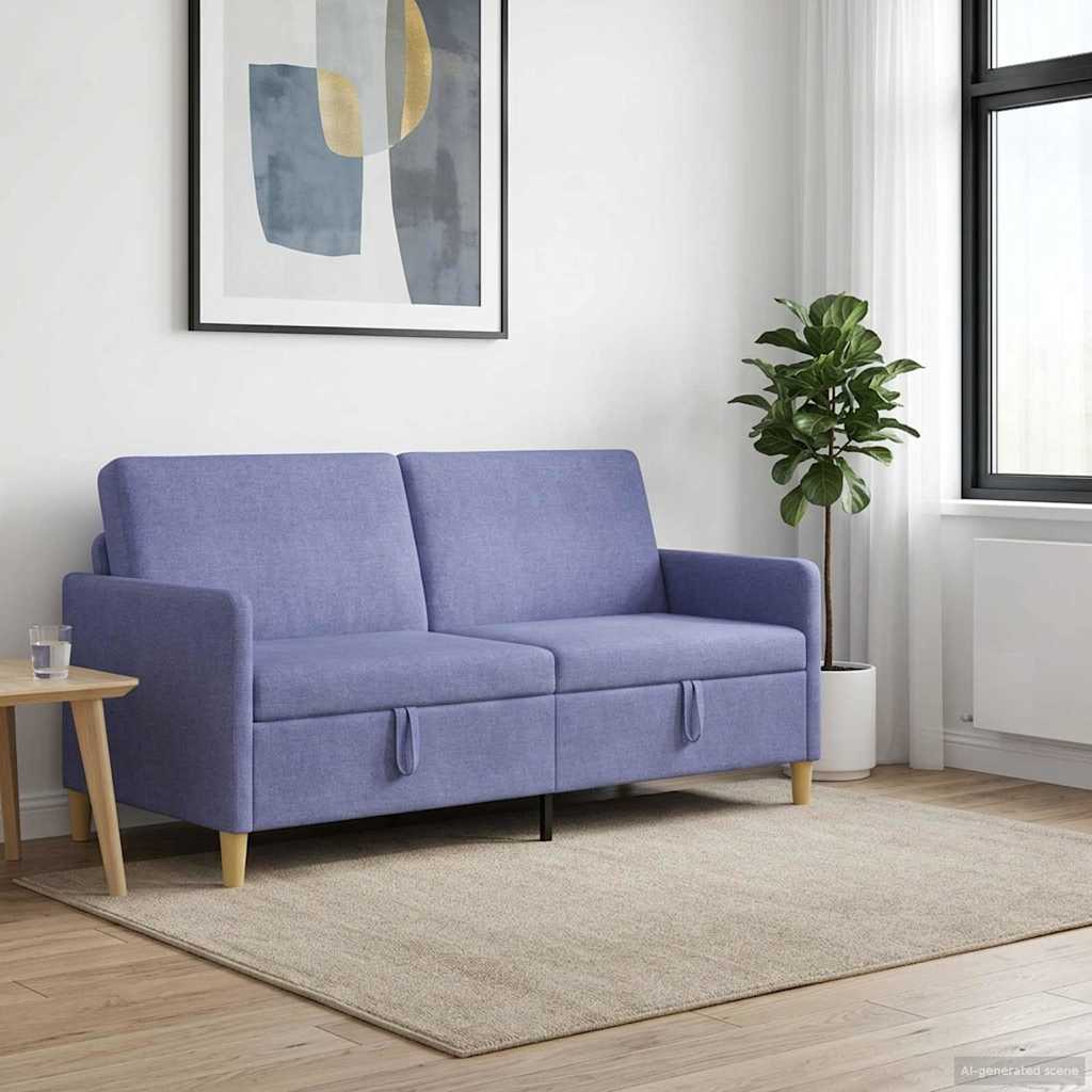 Sofa med opbevaring Jeans blå 172 x 78 x 87 cm Polyester