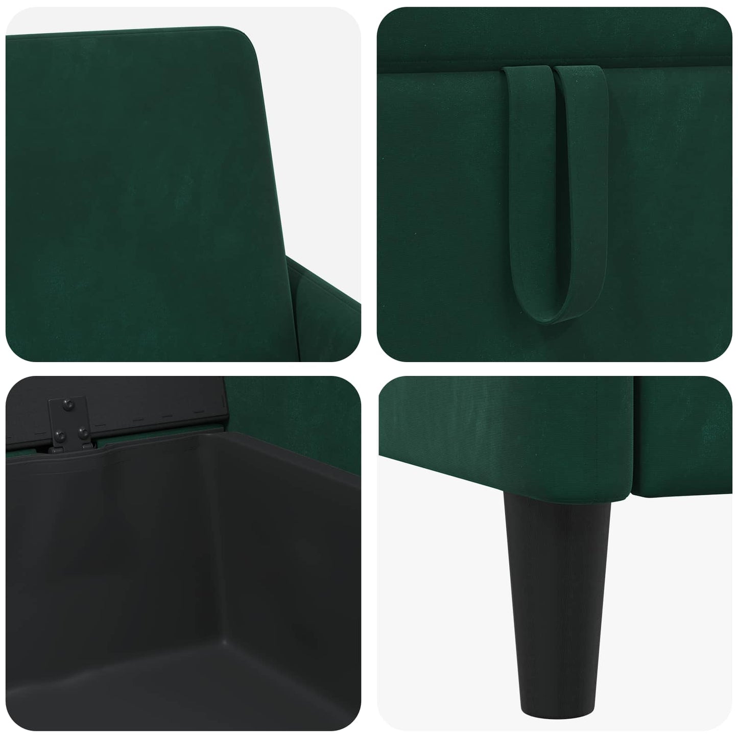 Sofa med opbevaring Mørkegrøn 172 x 78 x 87 cm Polyester