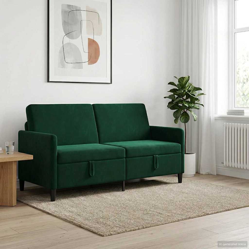 Sofa med opbevaring Mørkegrøn 172 x 78 x 87 cm Polyester