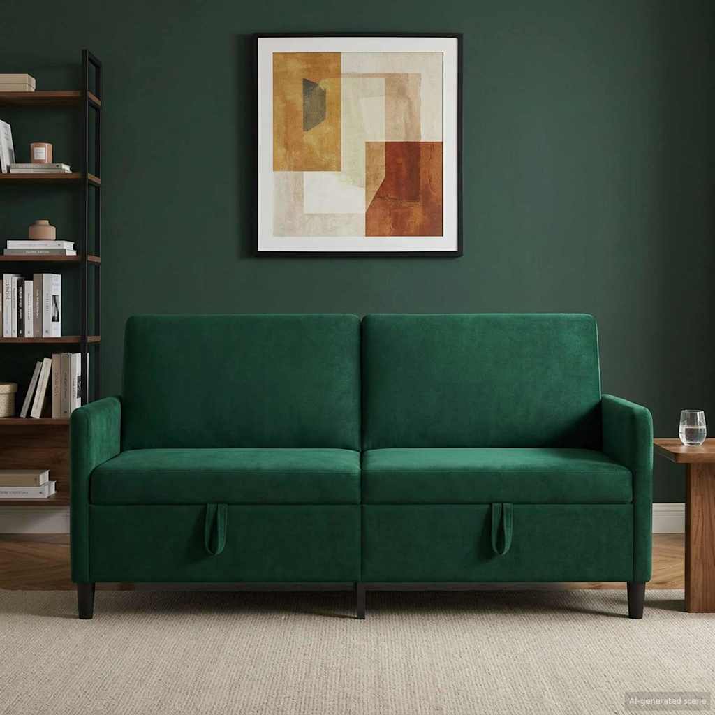 Sofa med opbevaring Mørkegrøn 172 x 78 x 87 cm Polyester