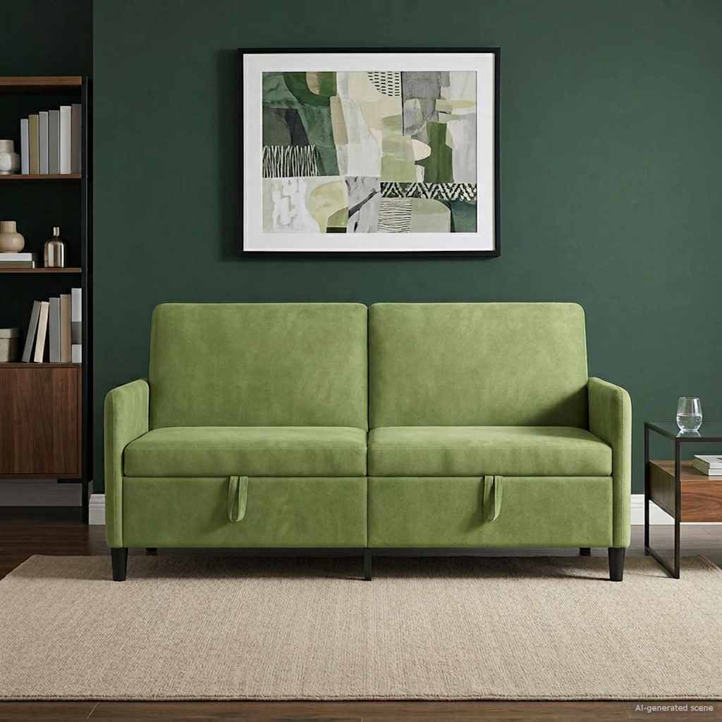 Sofa med opbevaring Lys grøn 172 x 78 x 87 cm Polyester