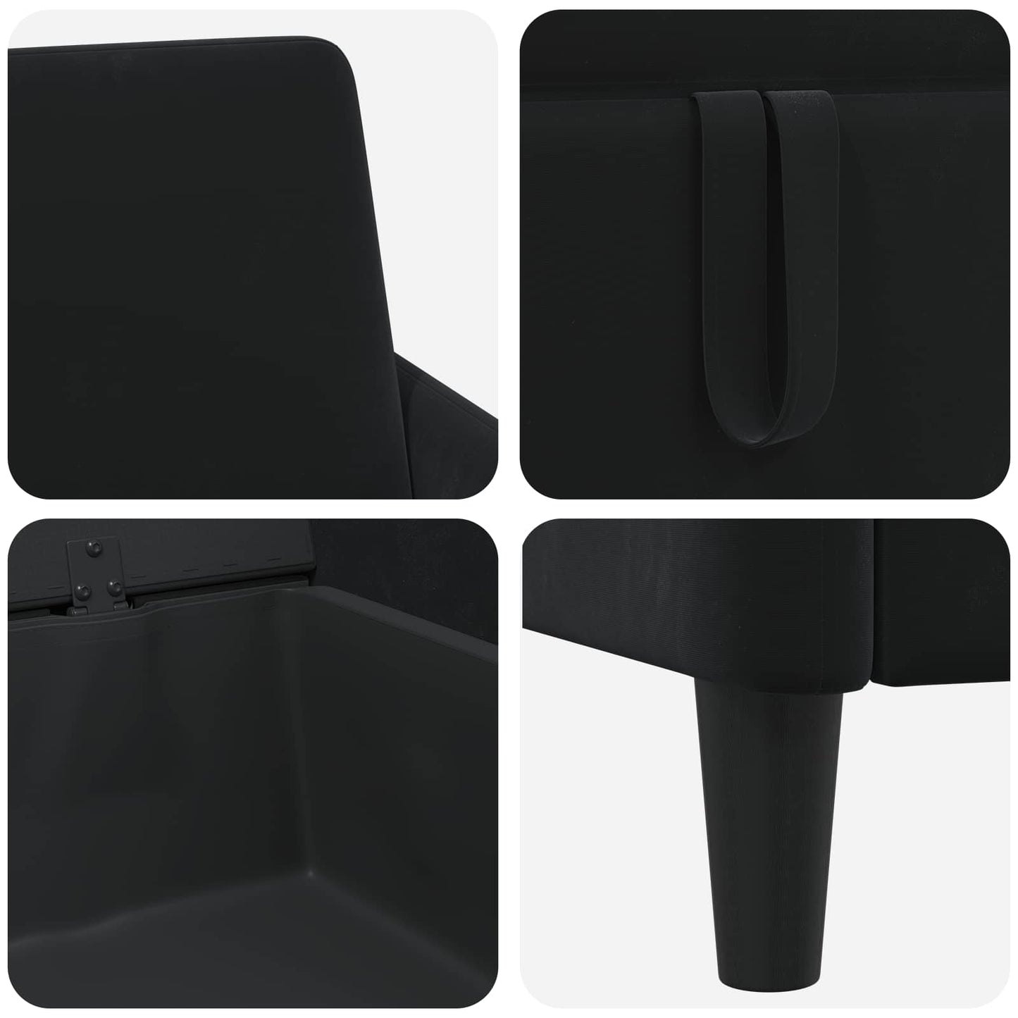 Sofa med opbevaring Sort 172 x 78 x 87 cm Polyester