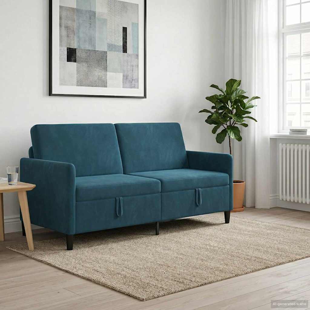 Sofa med opbevaring Blå 172 x 78 x 87 cm Polyester