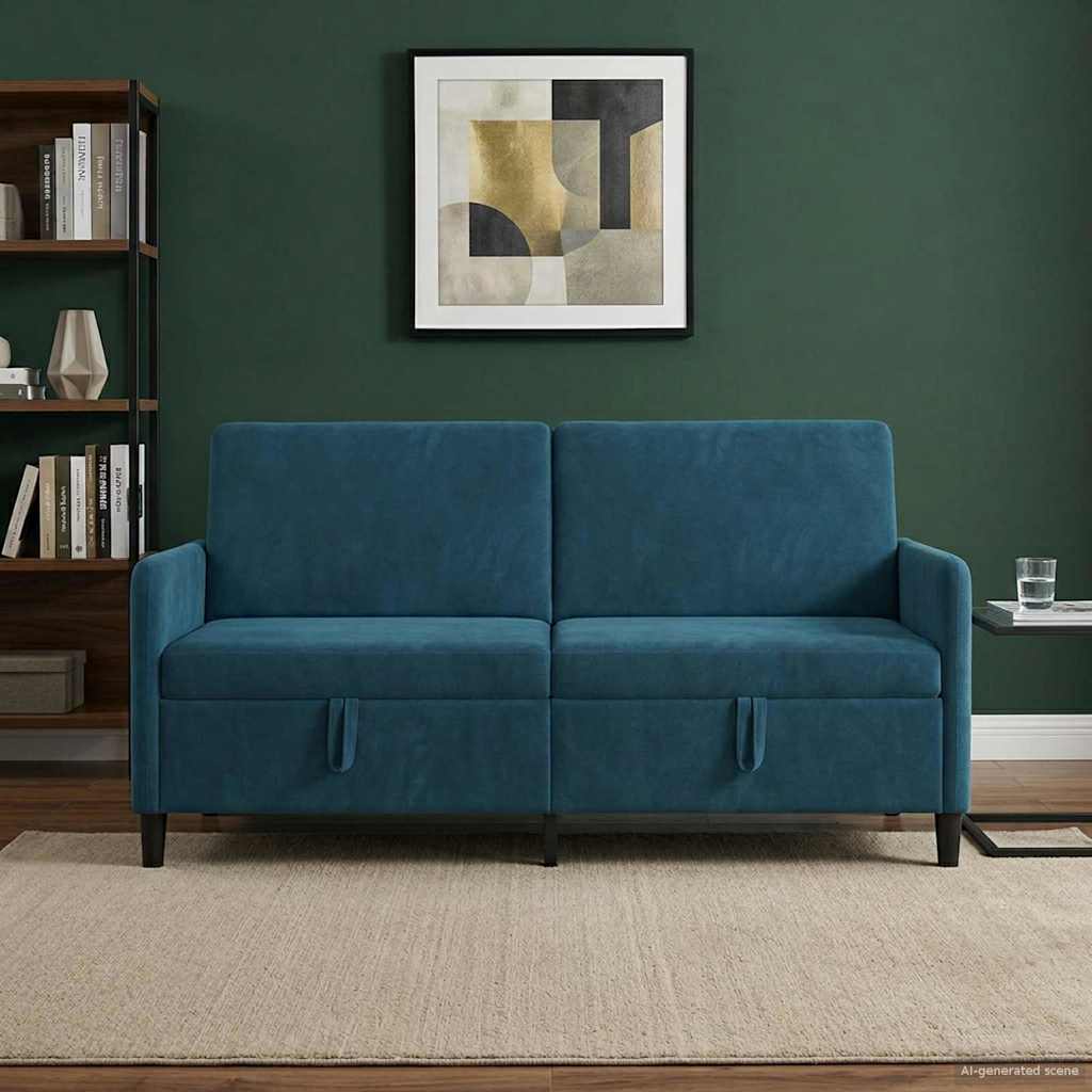 Sofa med opbevaring Blå 172 x 78 x 87 cm Polyester