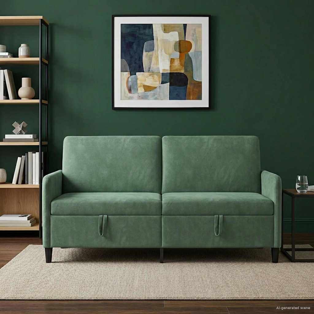 Sofa med opbevaring Havgrøn 172 x 78 x 87 cm Polyester